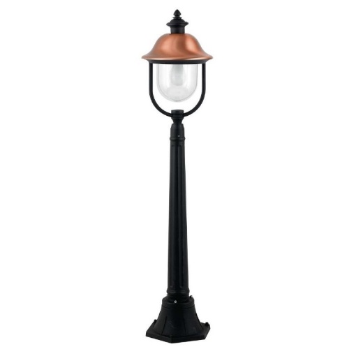 Immagine di Lampioncino Da Esterno Classico Lanterna Rame Nero 118cm Venezia Intec Light