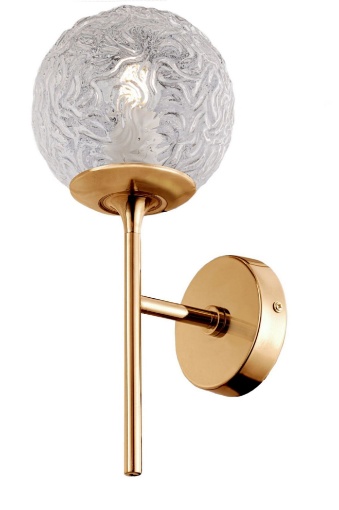 Immagine di Applique Moderna Ligero Ottone Sfera Vetro Moiré Maytoni