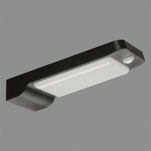 Immagine di Applique Bond Led Carica Solare e Sensore Movimento Nero IP64 ACB