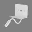 Immagine di Applique Calma Bianco Mensola Led con Spot e Usb ACB