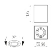 Immagine di Plafoniera Cubo Carre Bianco GU10 Orientabile 30° ACB