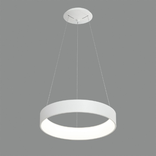 Immagine di Sospensione Bianca Moderna Dilga Anello Led 48w CCT Ø60 cm ACB