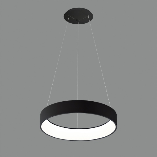 Immagine di Lampada a Sospensione Moderna Dilga Anello Nero Led 48w CCT Ø60 cm ACB