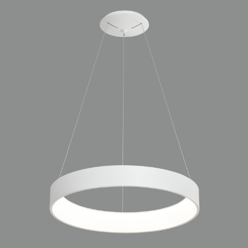 Immagine di Grande Sospensione Bianca Moderna Dilga Anello Led 126w CCT Ø90 cm ACB