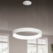 Immagine di Grande Sospensione Bianca Moderna Dilga Anello Led 126w CCT Ø90 cm ACB