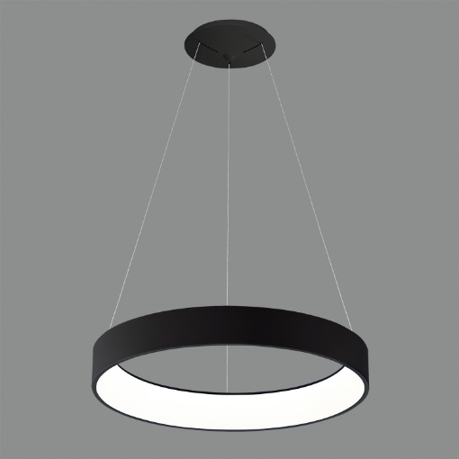 Immagine di Lampadario Sospensione Moderna Dilga Anello Nero Led 126w CCT Ø90 cm ACB