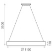 Immagine di Grande Lampadario a Sospensione Dilga Anello Bianco Led 144w CCT Ø110 cm ACB