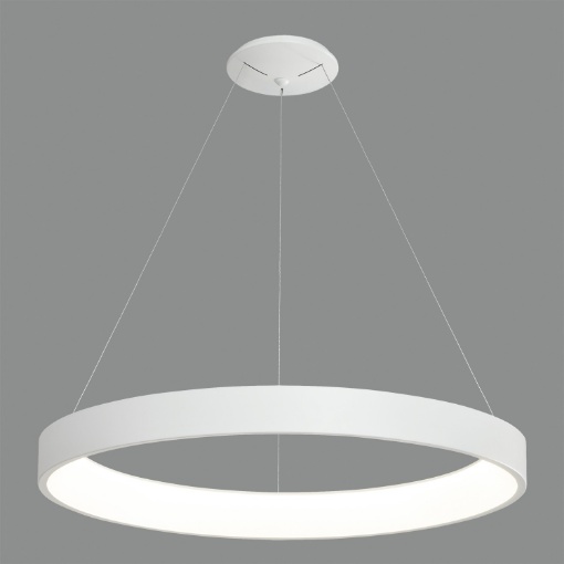 Immagine di Grande Sospensione Bianca Moderna Dilga Anello Led CCT 2700K/3000K Ø135 cm ACB