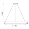 Immagine di Grande Sospensione Bianca Moderna Dilga Anello Led CCT 2700K/3000K Ø135 cm ACB