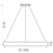 Immagine di Sospensione Nera Moderna Dilga Anello Led CCT Ø135 cm ACB