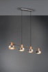 Immagine di Sospensione in Linea Nichel Anticato Gaya 4xE14 Inserti Legno Trio Lighting