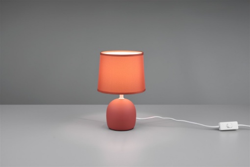 Immagine di Lumetto Malu Arancio Ceramica Paralume Tessuto 1xE14 Trio Lighting