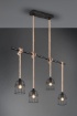 Immagine di Sospensione Wodan Asta Nera 4 Corde Regolabili con Gabbie Metalliche Nere Trio Lighting