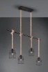 Immagine di Sospensione Wodan Asta Nera 4 Corde Regolabili con Gabbie Metalliche Nere Trio Lighting