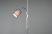 Immagine di Piantana Owen Nichel con Spot Lettura e Paralume Tessuto Grigio Trio Lighting