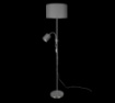 Immagine di Piantana Owen Nichel con Spot Lettura e Paralume Tessuto Grigio Trio Lighting