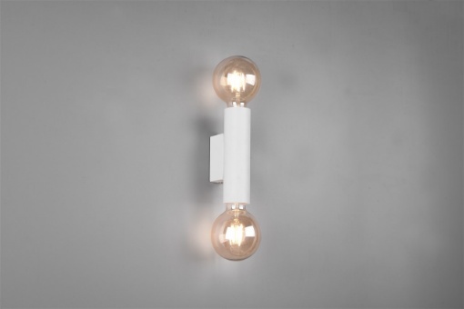 Immagine di Applique Cilindro Bianco Doppia Emissione E27 Vannes Trio Lighting