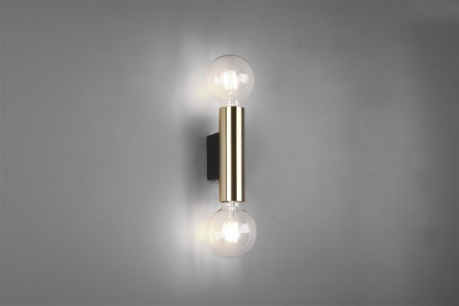 Immagine di Applique Minimal Doppia Emissione Vannes Cilindro Ottone Trio Lighting