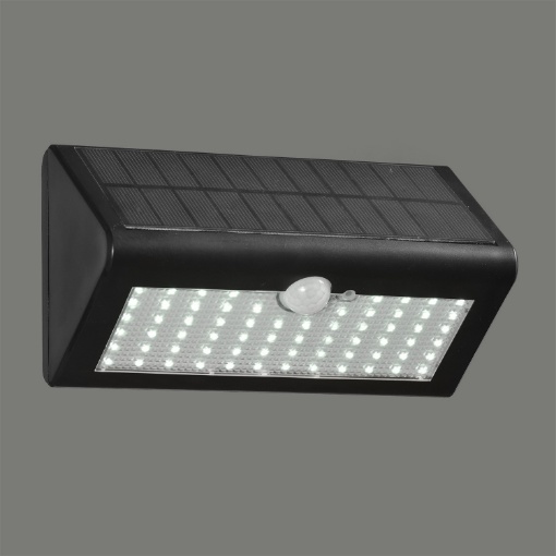 Immagine di Applique Nera per Esterno Solar Led 6,6w Sensore Movimento Integrato IP64 ACB