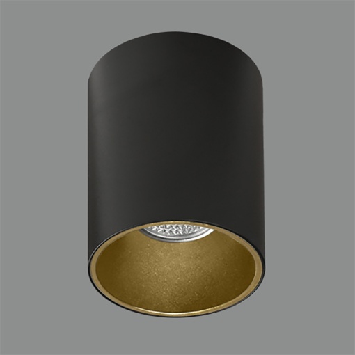 Immagine di Lampada Plafone Soul GU10 Cilindro Alluminio Nero e Oro Ø8 cm ACB