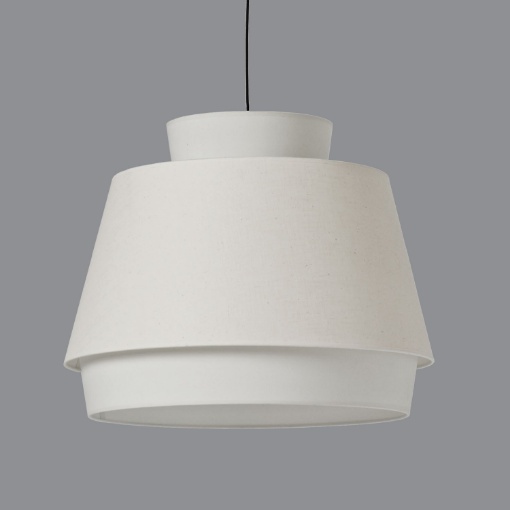 Immagine di Lampada a Sospensione Paralume Lino Bianco Aspen Ø60 cm ACB