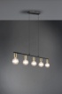 Immagine di Sospensione Vannes Nera con 5 Portalampada E27 Ottone Trio Lighting