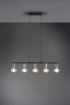 Immagine di Sospensione Vannes Nera con 5 Portalampada E27 Ottone Trio Lighting