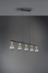 Immagine di Sospensione Vannes Nera con 5 Portalampada E27 Ottone Trio Lighting