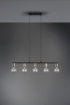 Immagine di Sospensione Vannes Nera con 5 Portalampada E27 Ottone Trio Lighting