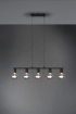 Immagine di Lampada a Sospensione Nera 5 Portalampada E27 Vannes Trio Lighting