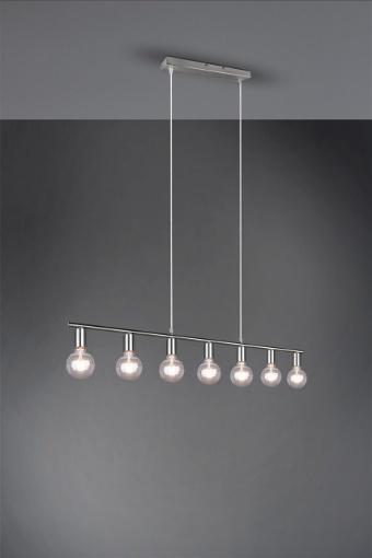 Immagine di Sospensione in Linea per Tavolo o Penisola 7xE27 Vannes Nichel Trio Lighting