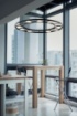 Immagine di Grande Lampadario Fad Disco Nero 80 cm 9 Luci Led 63w 3000k Maytoni