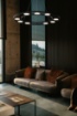 Immagine di Grande Lampadario Fad Disco Nero 80 cm 9 Luci Led 63w 3000k Maytoni