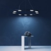 Immagine di Grande Lampadario Fad Disco Nero 80 cm 9 Luci Led 63w 3000k Maytoni