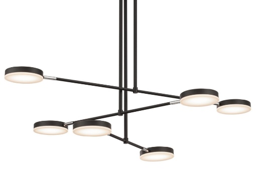 Immagine di Lampadario Moderno Fad 6 Dischi Led Orientabili Nero Maytoni