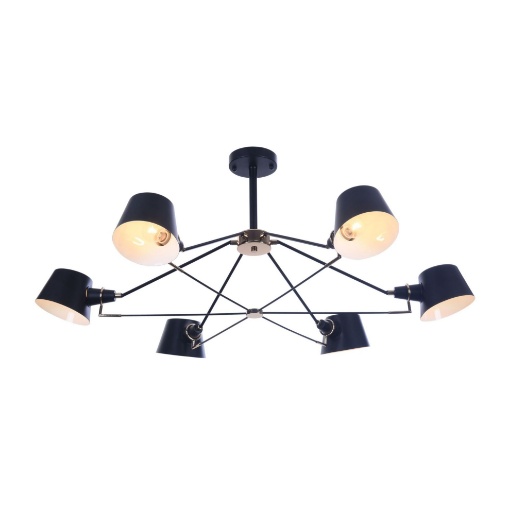 Immagine di Lampadario Moderno Abigail 6 Paralumi Nero Maytoni