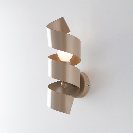 Immagine di Applique Moderna Metallo Design Ricciolo Tortora Helix Be Light