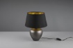 Immagine di Lume Alto Abby Ceramica Nichel Anticato e Paralume Tessuto Nero Oro 1xE27 Trio Lighting