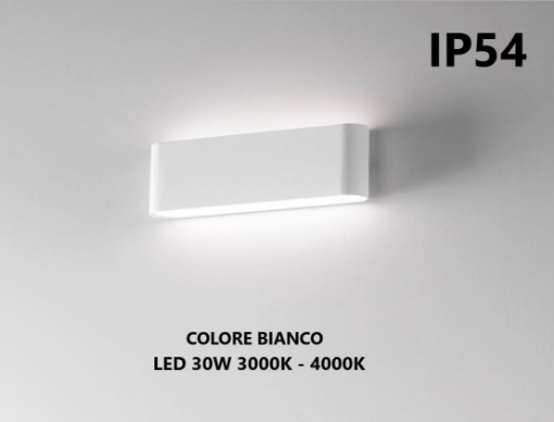 Immagine di Applique Biemissione Per Esterni LED 30w Wallet Bianco IP54 Isyluce 510-20