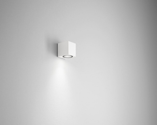 Immagine di Applique Da Esterno Moderna GU10 Cubo Da Parete Capri Bianco Isyluce 538