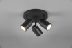 Immagine di Lampada Rotonda da Soffitto 3 Faretti Spot Orientabili Angelo Nero IP44 Trio Lighting