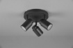 Immagine di Lampada Rotonda da Soffitto 3 Faretti Spot Orientabili Angelo Nero IP44 Trio Lighting