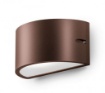 Immagine di Applique Da Esterno Curva Biemissione Lan Marrone GES1052 Gea Led