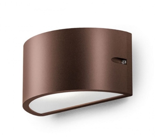 Immagine di Applique Da Esterno Curva Biemissione Lan Marrone GES1052 Gea Led