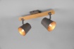 Immagine di Faretto Doppio Spot Orientabile Legno e Spots Metallo Anticato Nichel Bell Trio Lighting