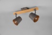 Immagine di Faretto Doppio Spot Orientabile Legno e Spots Metallo Anticato Nichel Bell Trio Lighting