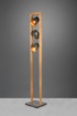 Immagine di Piantana Fusto Legno Vintage 3 Paralumi Orientabili Metallo Nichel Bell Trio Lighting