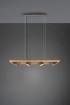 Immagine di Sospensione Industrial Asta Lineare Legno 4 Spot Orientabili Metallo Anticato Bell Trio Lighting