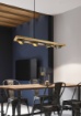 Immagine di Sospensione Industrial Asta Lineare Legno 4 Spot Orientabili Metallo Anticato Bell Trio Lighting