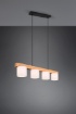 Immagine di Lampadario Barra Legno 4 Paralumi Bianchi Cameron Trio Lighting